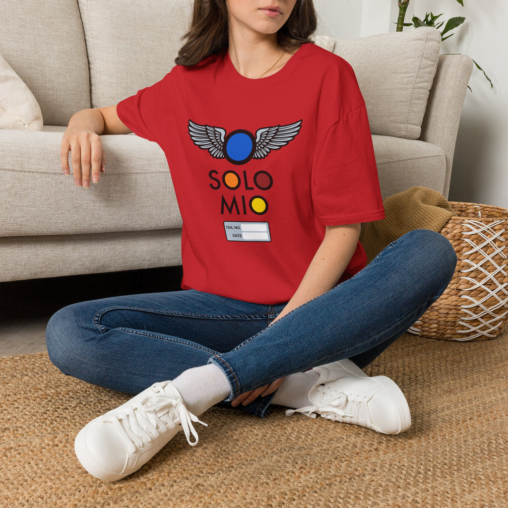 O Solo Mio Graphic T-Shirt — Retro Badge Winged Logo