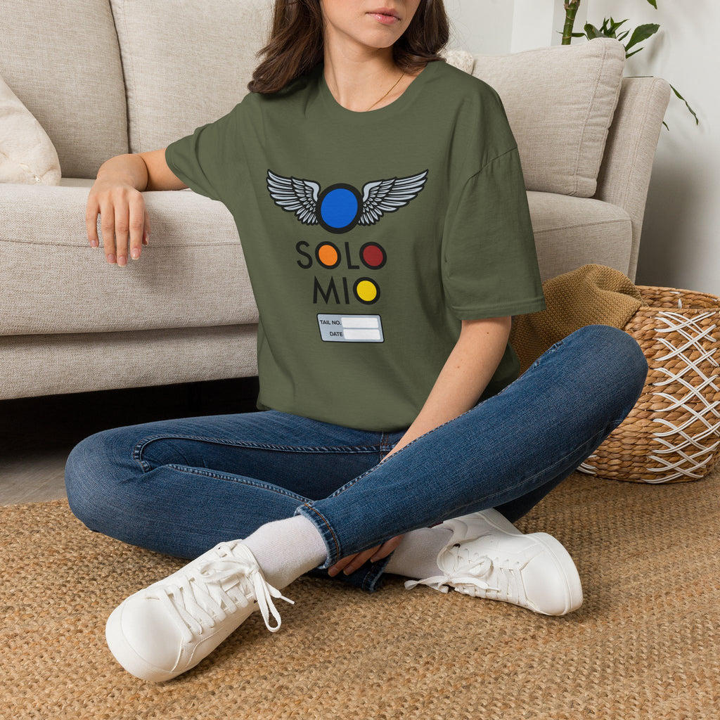 O Solo Mio Graphic T-Shirt — Retro Badge Winged Logo