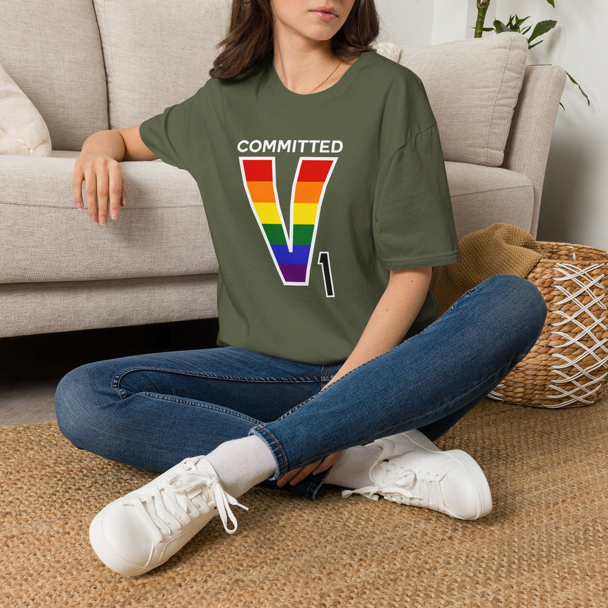 V1 Committed Rainbow Aviation Tee