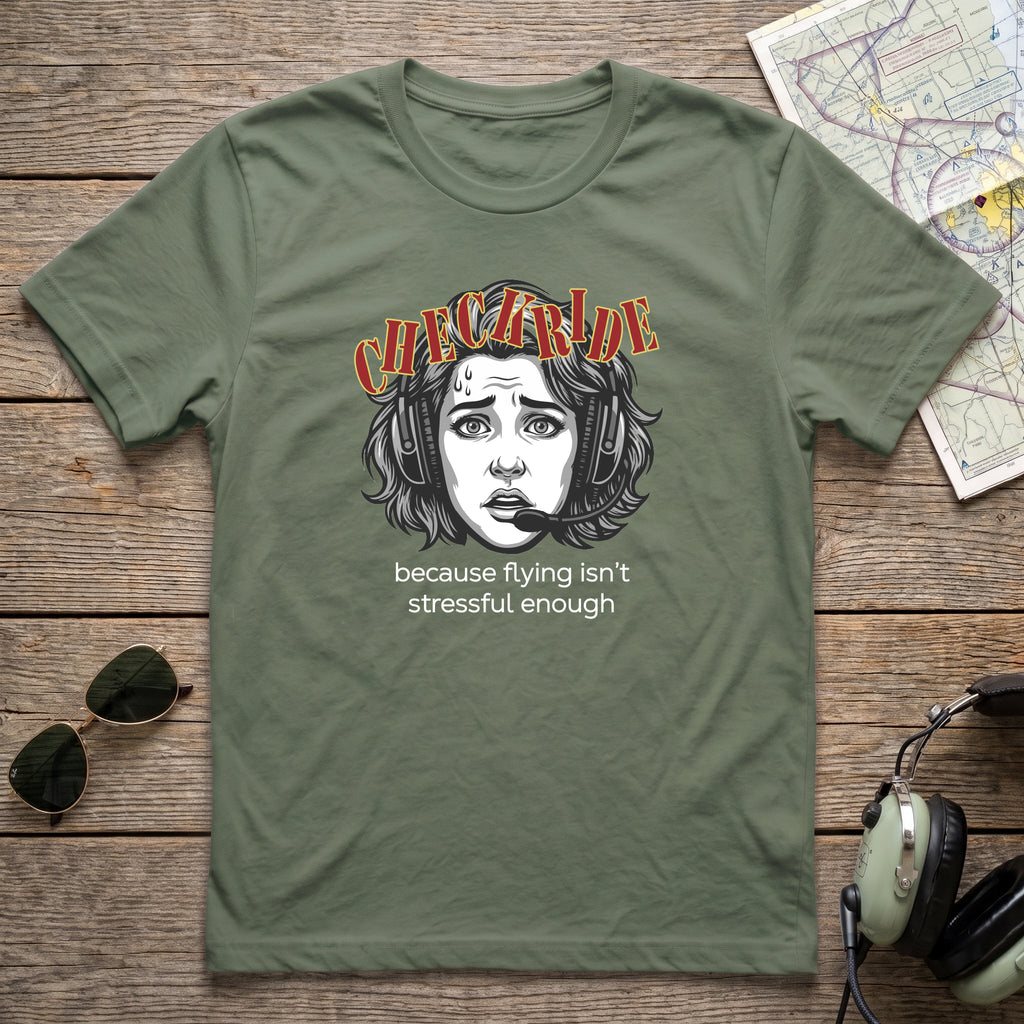 Checkride Stress Female Aviation Tee