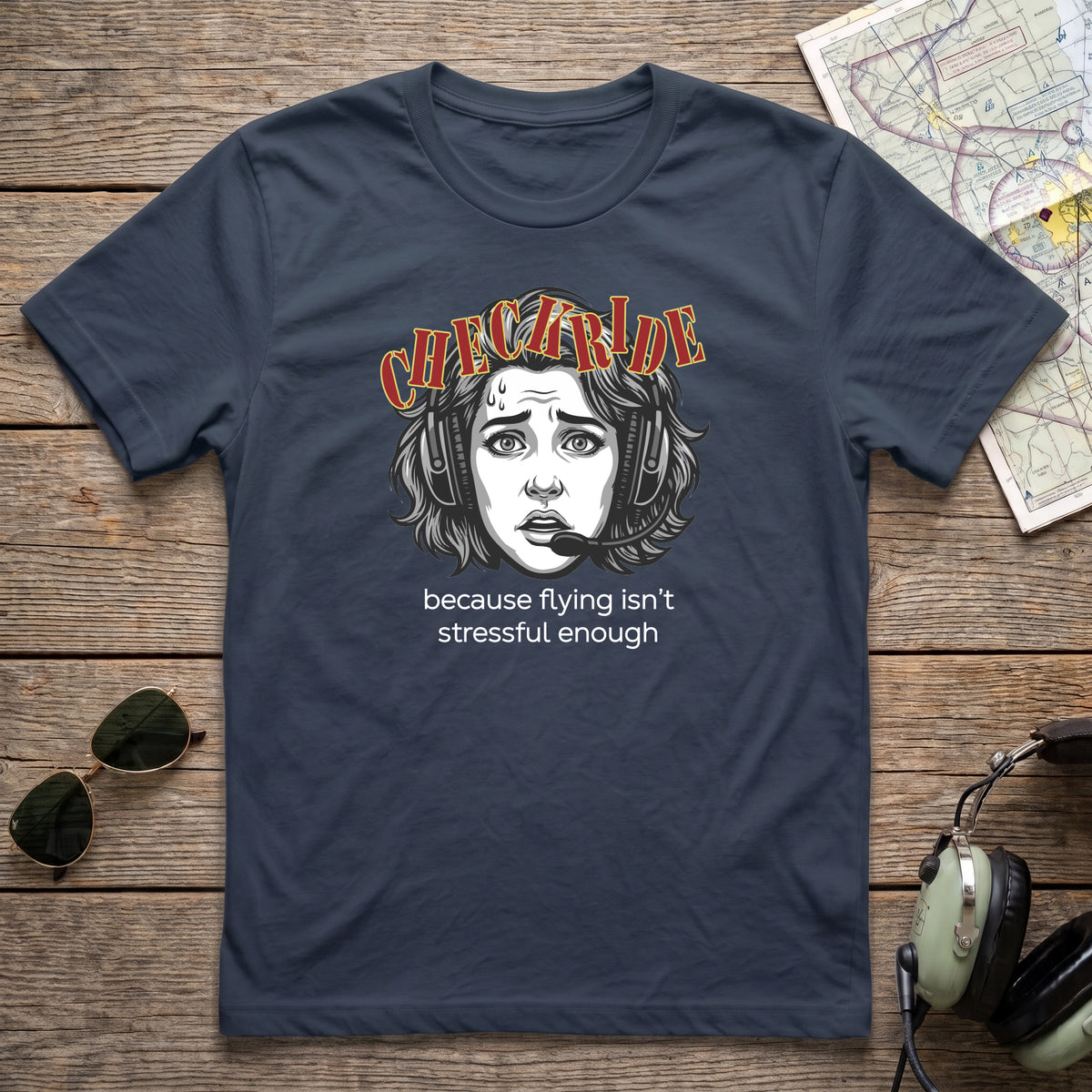 Checkride Stress Female Aviation Tee