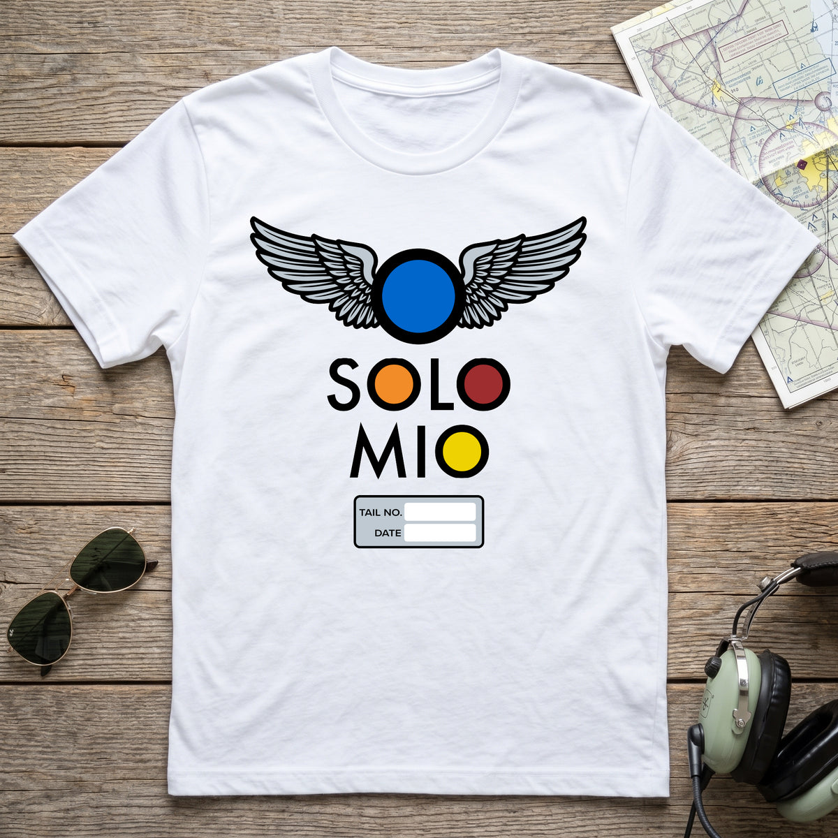O Solo Mio Graphic T-Shirt — Retro Badge Winged Logo
