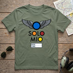 O Solo Mio Graphic T-Shirt — Retro Badge Winged Logo