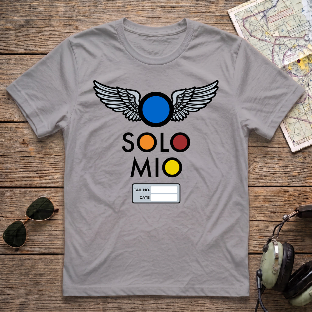 O Solo Mio Graphic T-Shirt — Retro Badge Winged Logo