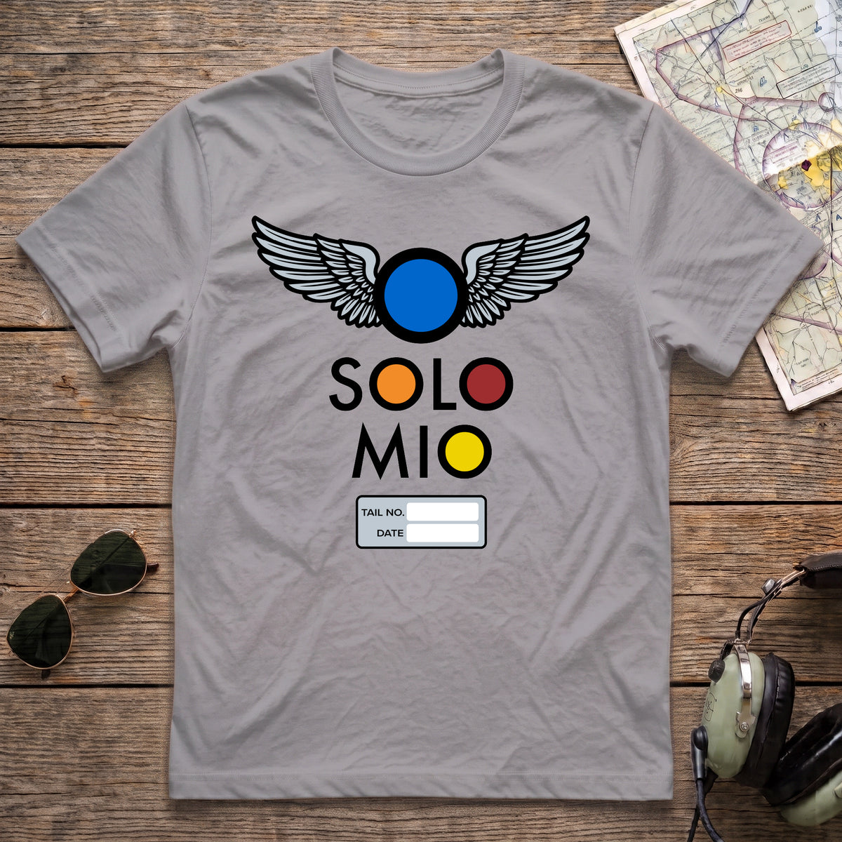 O Solo Mio Graphic T-Shirt — Retro Badge Winged Logo