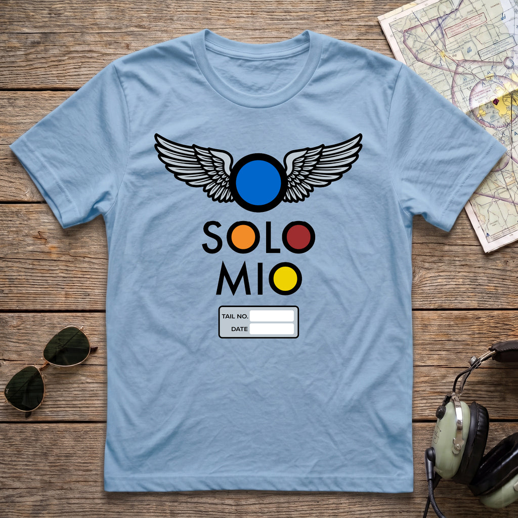 O Solo Mio Graphic T-Shirt — Retro Badge Winged Logo