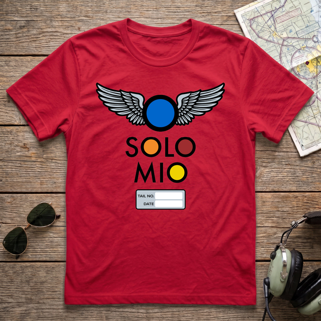O Solo Mio Graphic T-Shirt — Retro Badge Winged Logo