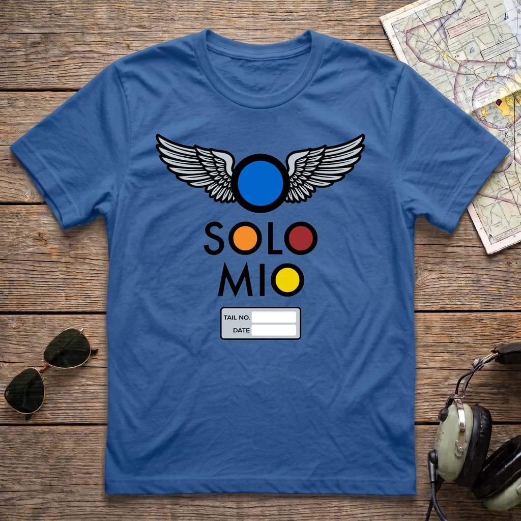 O Solo Mio Graphic T-Shirt — Retro Badge Winged Logo