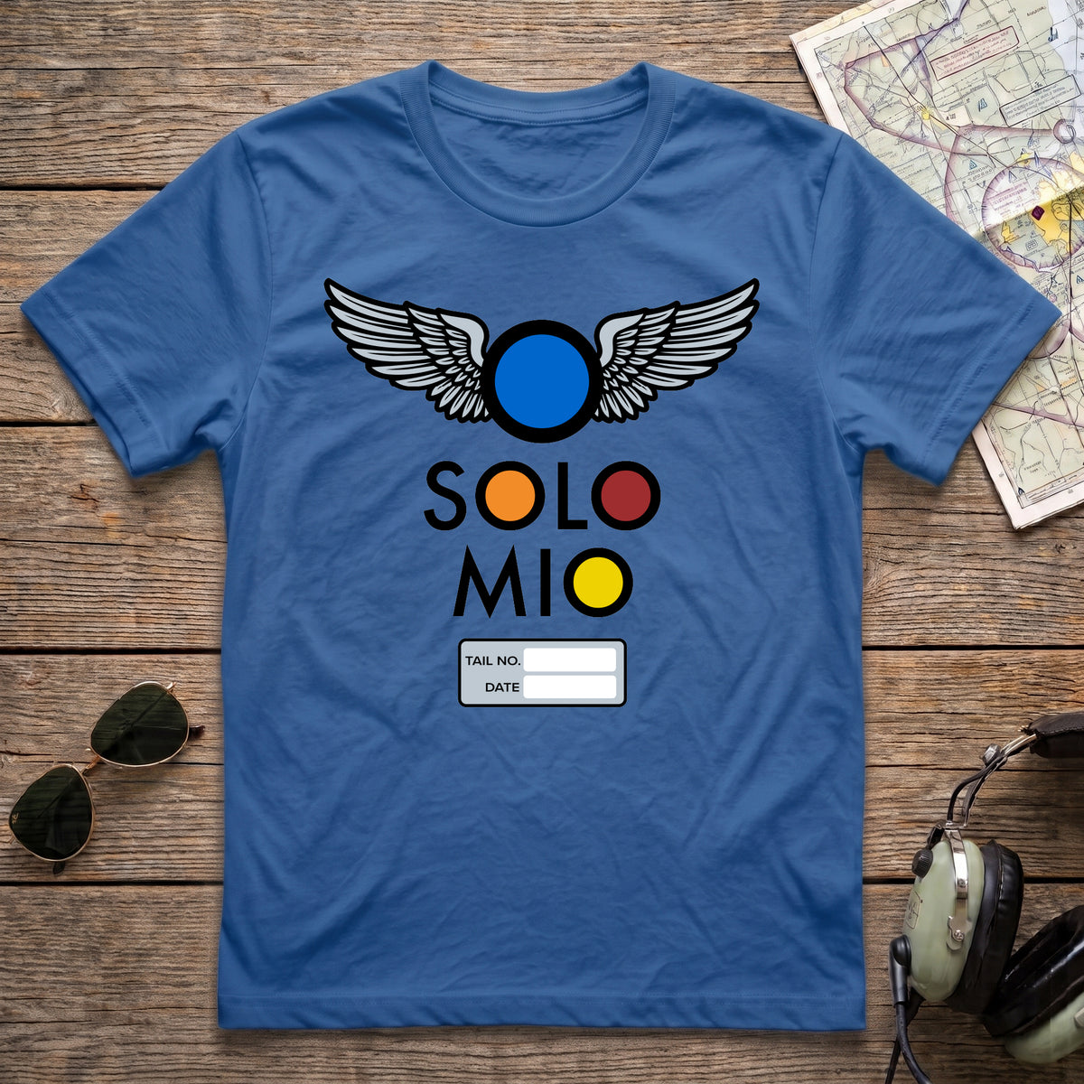 O Solo Mio Graphic T-Shirt — Retro Badge Winged Logo