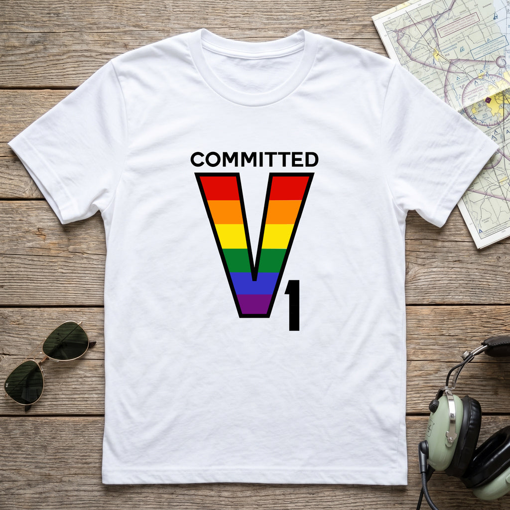 V1 Committed Rainbow Aviation Tee