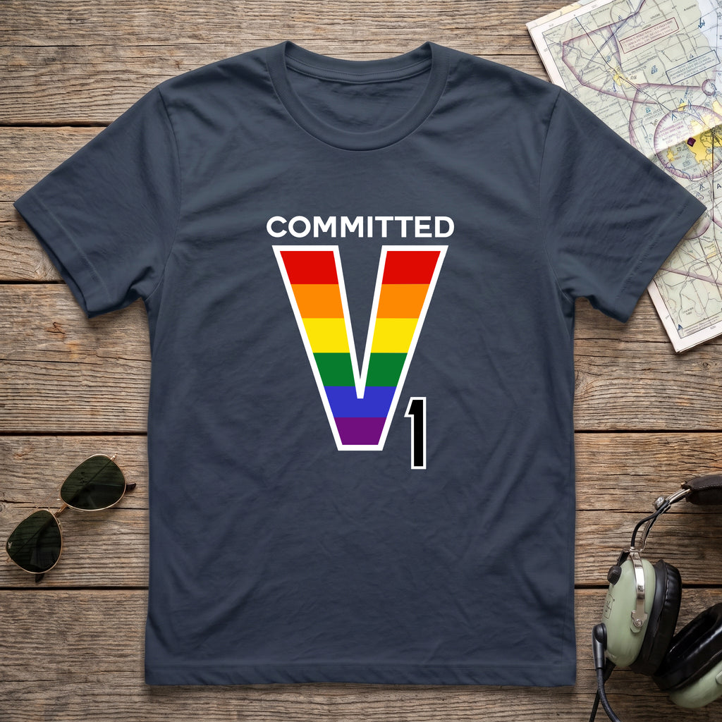 V1 Committed Rainbow Aviation Tee