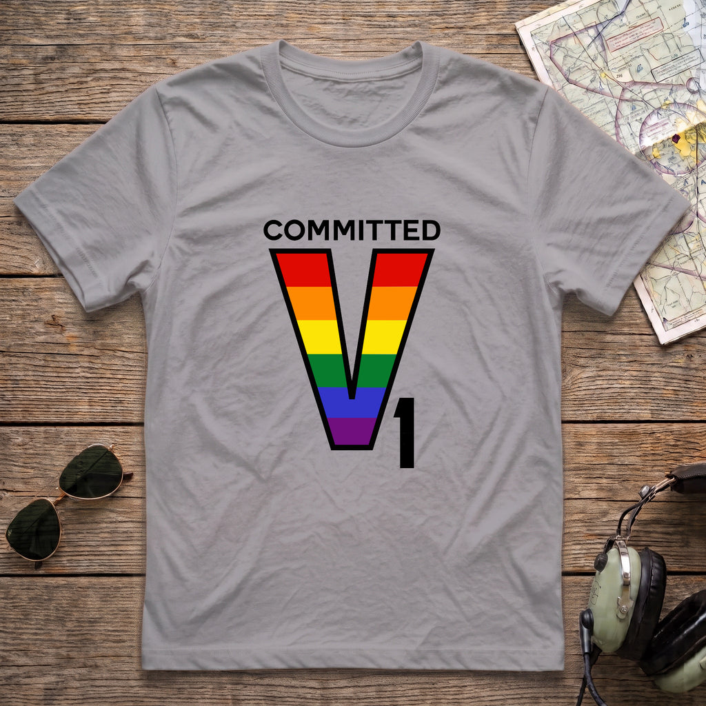V1 Committed Rainbow Aviation Tee