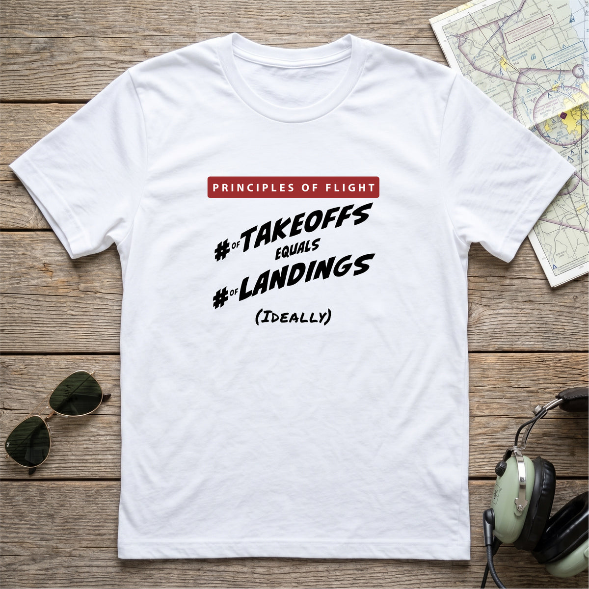 Principles of Flight/Takeoffs = Landings Aviation Tee