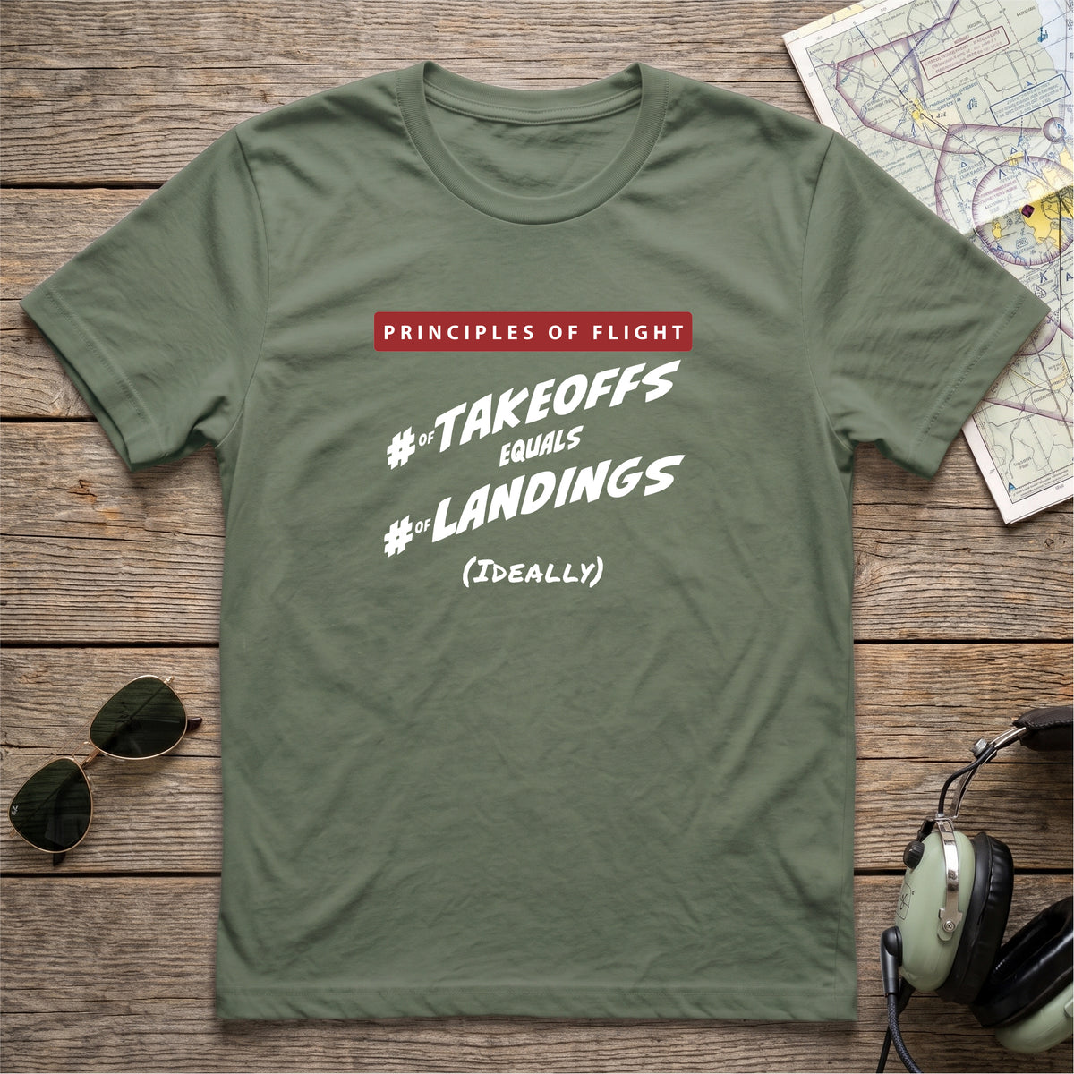 Principles of Flight/Takeoffs = Landings Aviation Tee