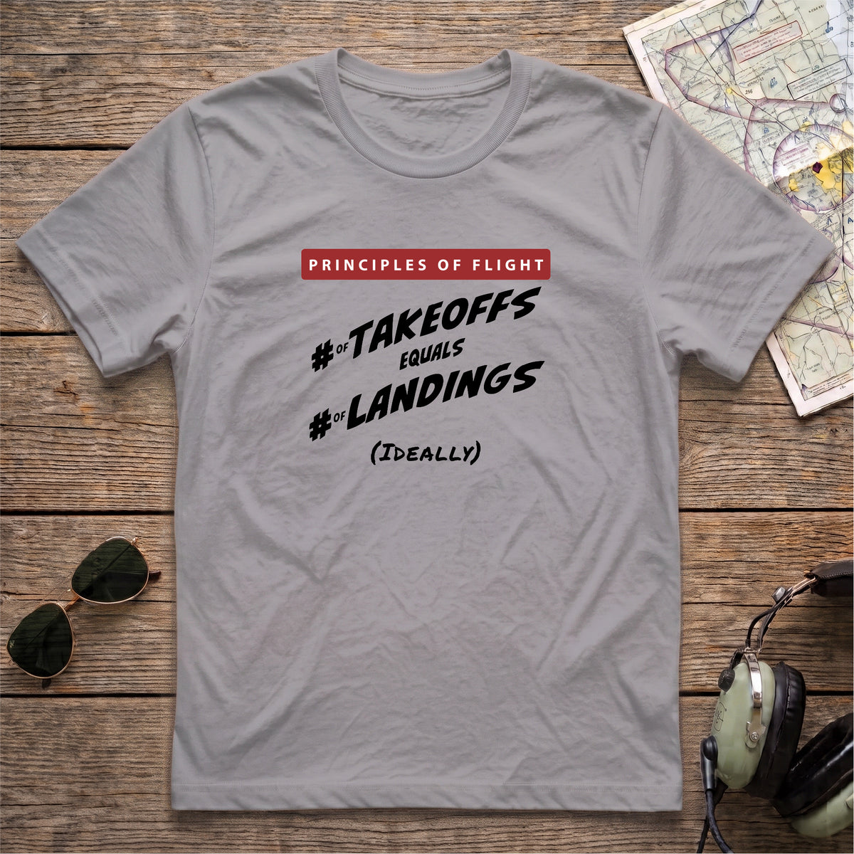 Principles of Flight/Takeoffs = Landings Aviation Tee