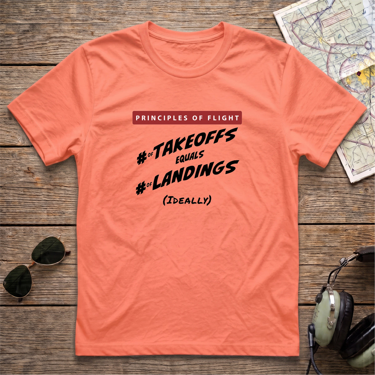 Principles of Flight/Takeoffs = Landings Aviation Tee