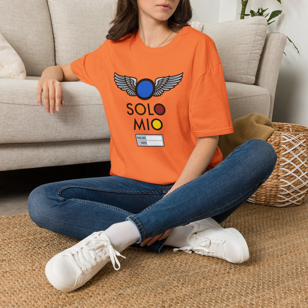 O Solo Mio Graphic T-Shirt — Retro Badge Winged Logo